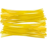 Group of 10 Inch Yellow Plastic Twist Ties Scattered Out