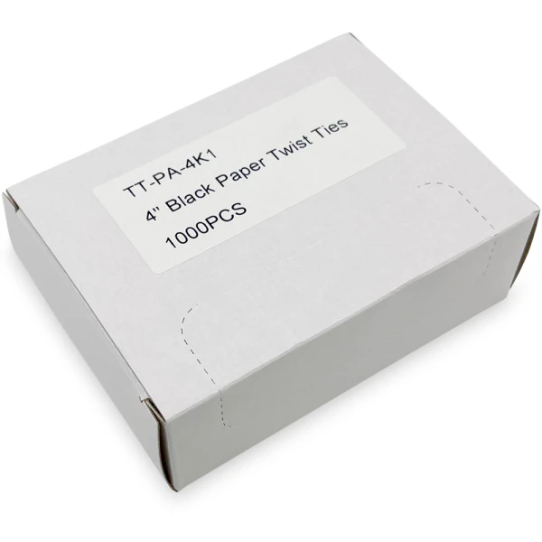 4 Inch Black Paper Twist Ties Case Case of 4 Inch Black Paper Twist Ties