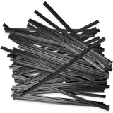 Group of 4 Inch Black Plastic Twist Ties Scattered Out