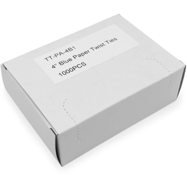 Case of 4 Inch Blue Paper Twist Ties