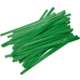 Group of 4 Inch Green Paper Twist Ties Scattered Out