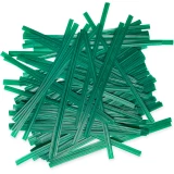 Group of 4 Inch Green Plastic Twist Ties Scattered Out