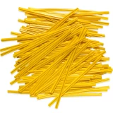 Group of 4 Inch Yellow Plastic Twist Ties Scattered Out