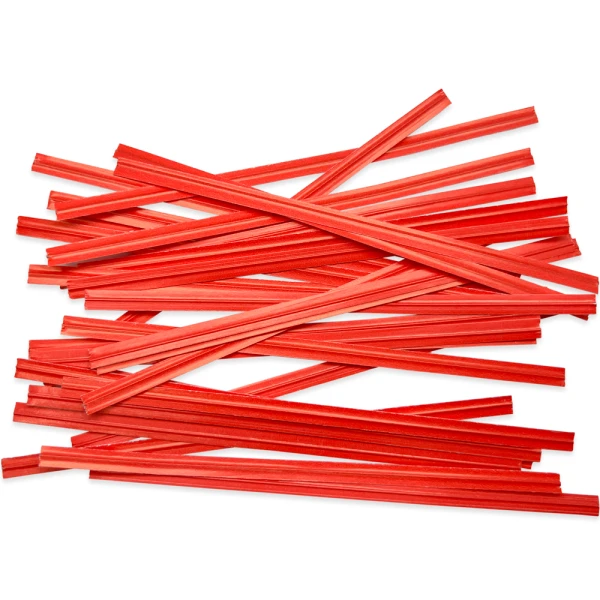 4 Inch Red Paper Twist Ties - 1000/Pack Group of 4 Inch Red Paper Twist Ties - 1000/Pack Scattered Out