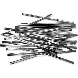 4" Silver Metallic Twist Ties