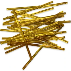 4" Twist Ties Metallic Gold