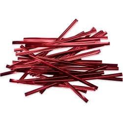 4" Twist Ties Metallic Red