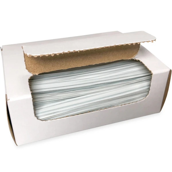 4 Inch White Plastic Twist Ties Open Case Opened Case 4 Inch White Plastic Twist Ties