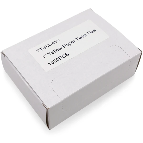 4 Inch Yellow Paper Twist Ties Case Case of 4 Inch Yellow Paper Twist Ties