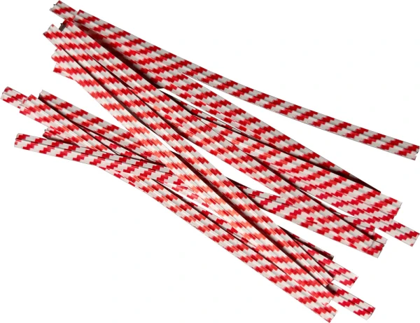 4 Inch Red/White Striped Paper Twist Ties 4 Inch Striped Paper Twist Ties