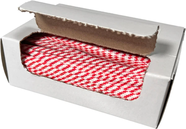 4 Inch Red/White Striped Paper Twist Ties Dispense Opening Dispenser Opening ofg 4 Inch Striped Paper Twist Ties