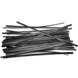 Group of 6 Inch Black Paper Twist Ties Scattered Out