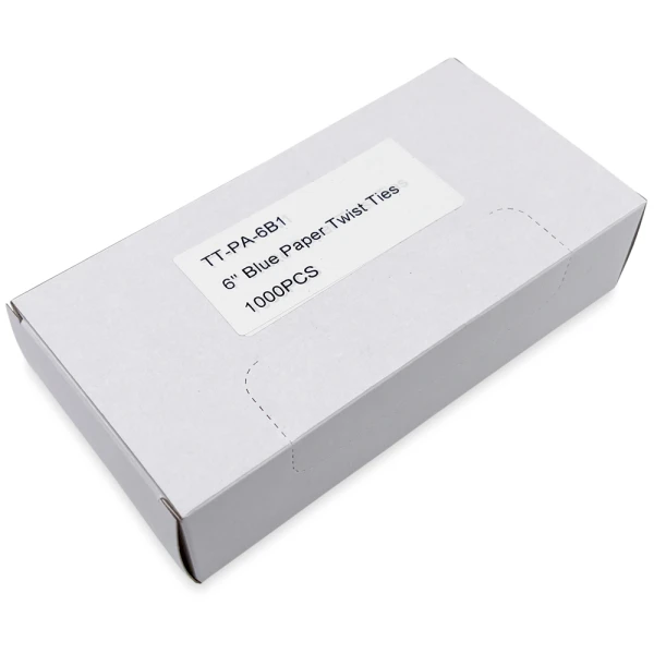 Case of 6 Inch Blue Paper Twist Ties