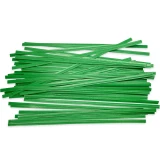 Group of 6 Inch Green Paper Twist Ties Scattered Out