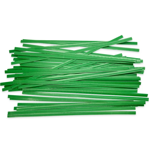 6 Inch Green Paper Twist Ties Group of 6 Inch Green Paper Twist Ties Scattered Out