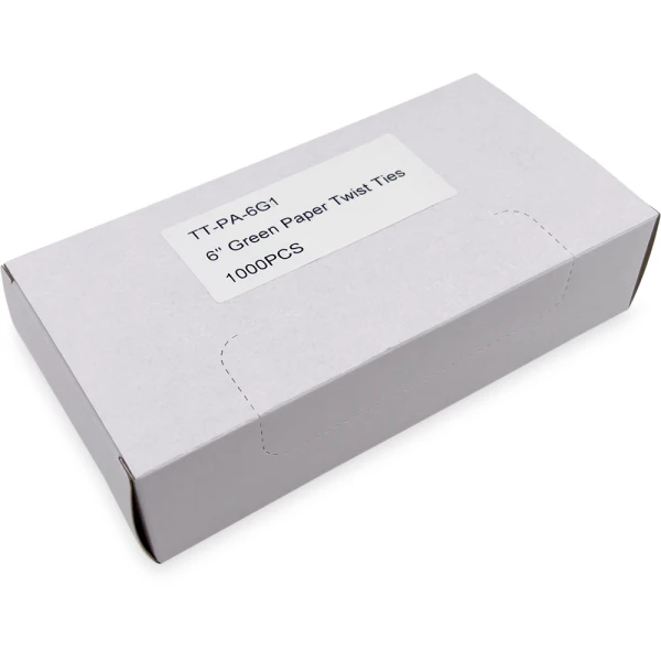 6 Inch Green Paper Twist Ties Case Case of 6 Inch Green Paper Twist Ties