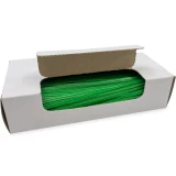 Opened Case of 6 Inch Green Paper Twist Ties