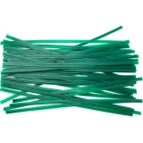 Group of 6 Inch Green Plastic Twist Ties Scattered Out