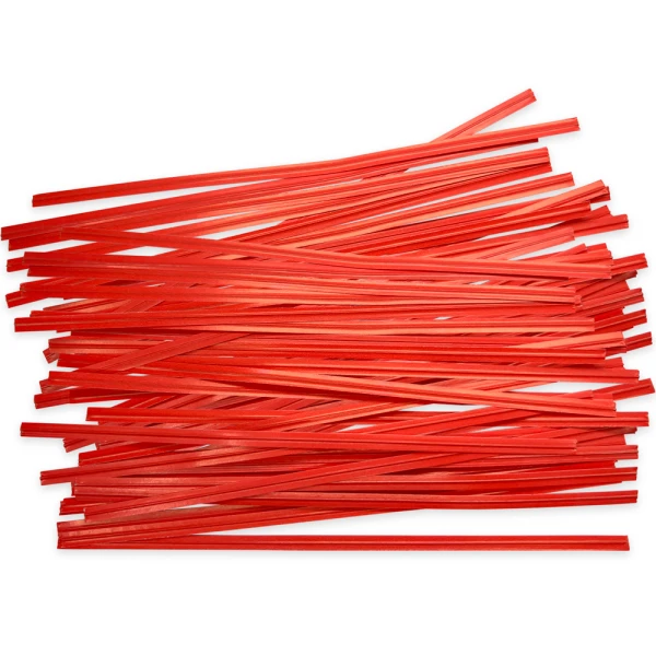 6 Inch Red Paper Twist Ties - 1000/Pack Group of 6 Inch Red Paper Twist Ties - 1000/Pack Scattered Out