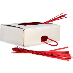 6" Red Paper Twist Ties