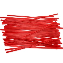 6" Red Plastic Twist Ties - 2000/Pack