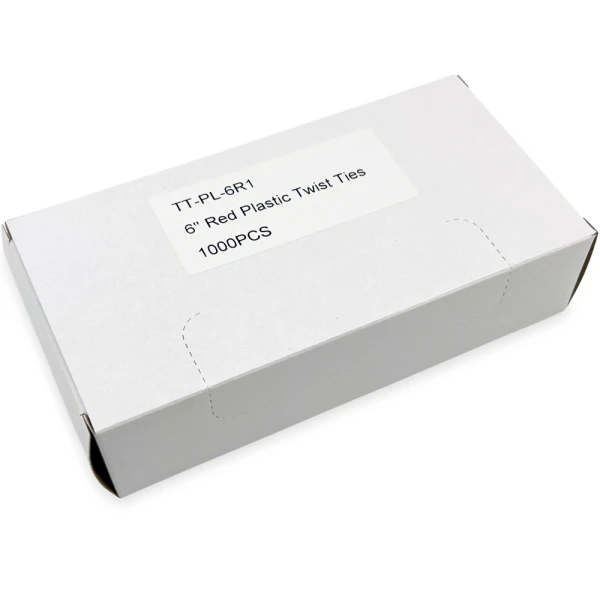 6 Inch Red Plastic Twist Ties Case - 1000 per Pack Case of 6 Inch Red Plastic Twist Ties - 1000 per Pack