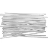 Group of 6 Inch White Paper Twist Ties Scattered Out