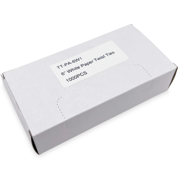 6 Inch White Paper Twist Ties Case Case of 6 Inch White Paper Twist Ties