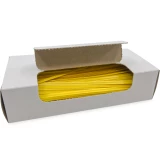 Opened Case of 6 Inch Yellow Paper Twist Ties