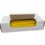 Opened Case of 6 Inch Yellow Plastic Twist Ties