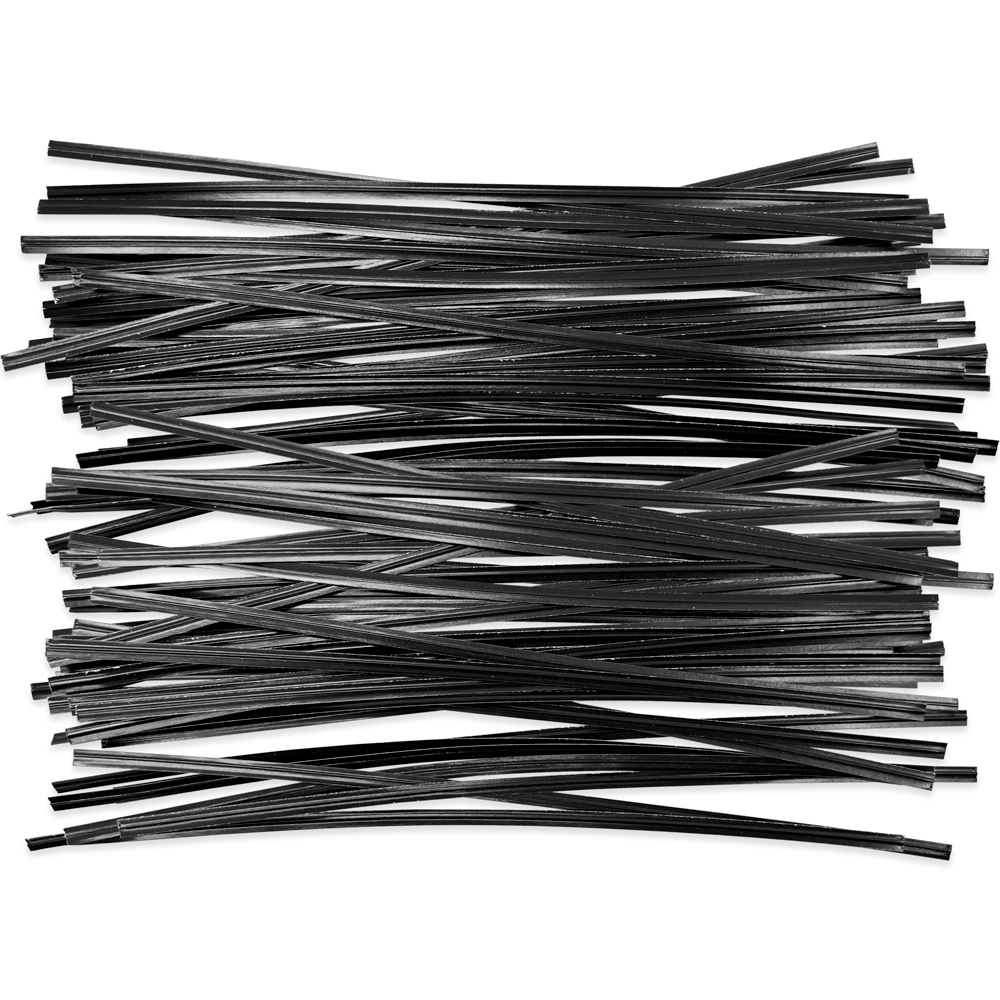 Group of 8 Inch Black Paper Twist Ties Scattered Out