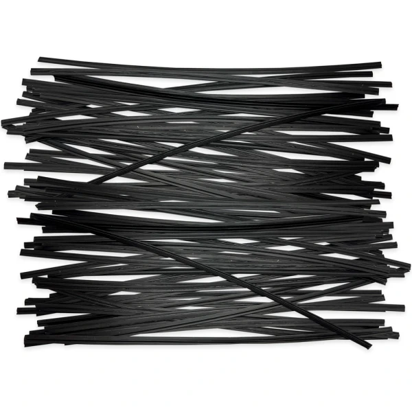 8 Inch Black Plastic Twist Ties Group of 8 Inch Black Plastic Twist Ties Scattered Out