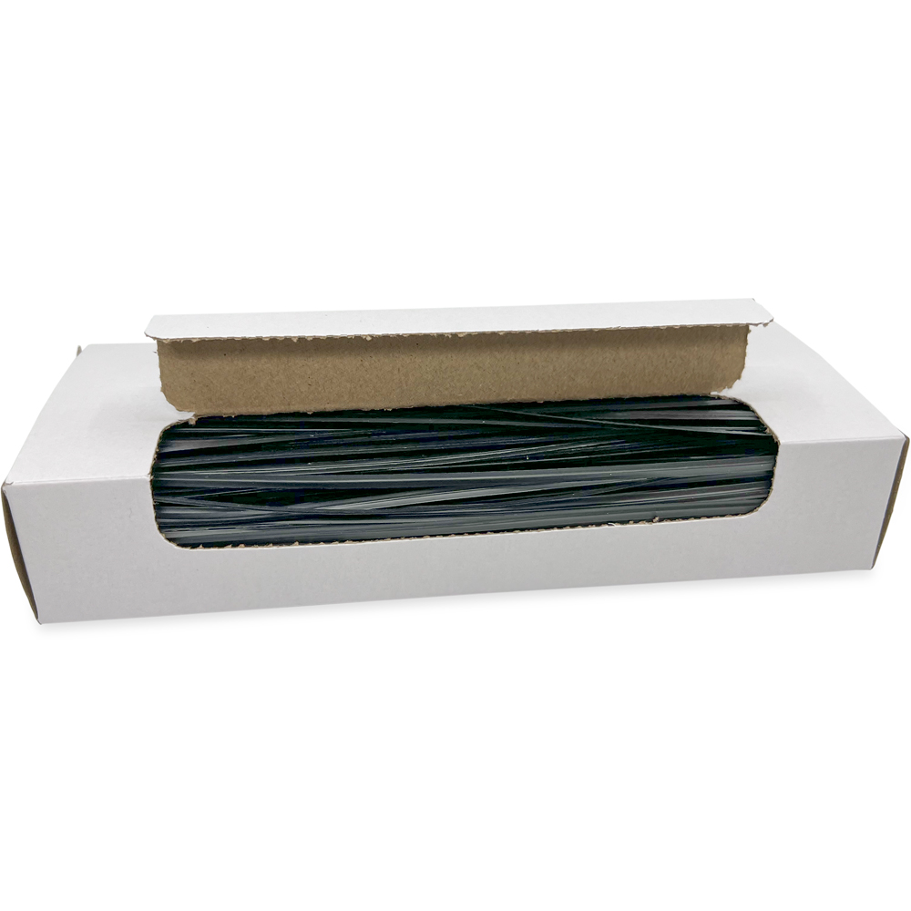 Opened Case of 8 Inch Black Plastic Twist Ties