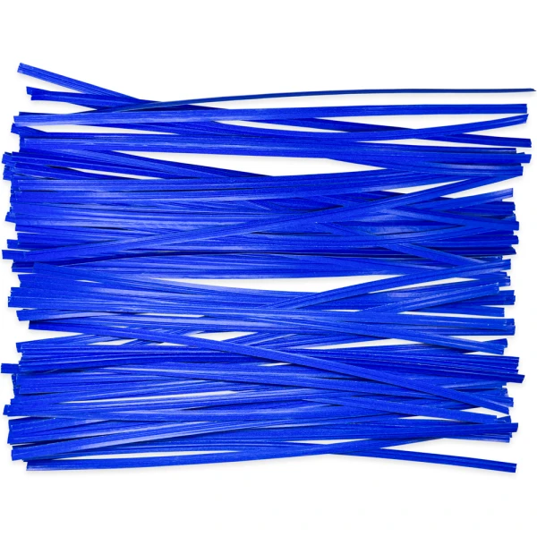 8 Inch Blue Paper Twist Ties Group of 8 Inch Blue Paper Twist Ties Scattered Out