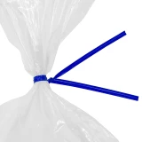 Close up of 8 Inch Blue Paper Twist Ties Tied on Bag
