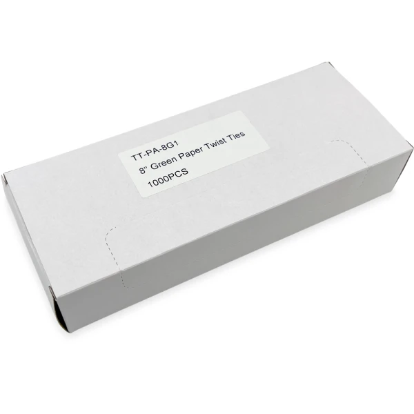 8 Inch Green Paper Twist Ties Case Case of 8 Inch Green Paper Twist Ties
