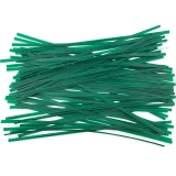 Group of 8 Inch Green Plastic Twist Ties Scattered Out