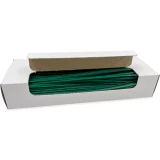 Opened Case of 8 Inch Green Plastic Twist Ties