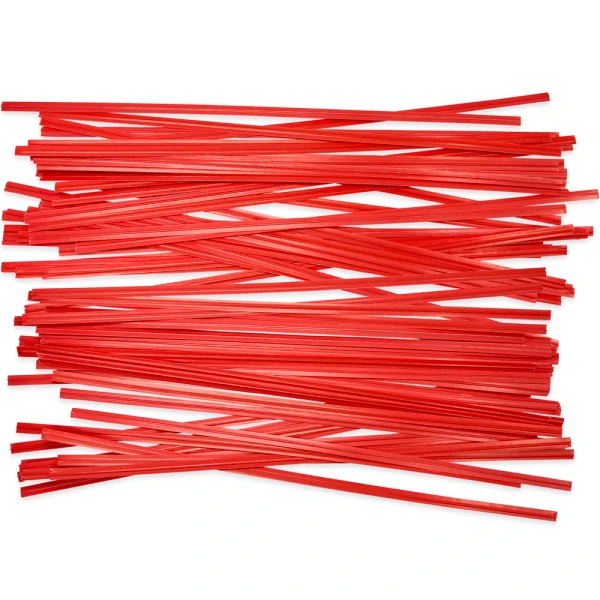 8 Inch Red Paper Twist Ties - 1000 per Pack Group of 8 Inch Red Paper Twist Ties - 1000 per Pack Scattered Out