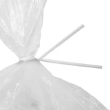 Close up of 8 Inch White Paper Twist Ties Tied on Bag