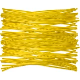 Group of 8 Inch Yellow Plastic Twist Ties Scattered Out