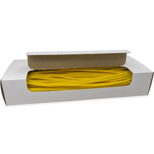 8 Inch Yellow Plastic Twist Ties Open Case Opened Case of 8 Inch Yellow Plastic Twist Ties