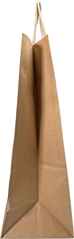 10 x 5 x 13 Twist Handle Kraft Paper Shoppers Side Gusset Side Gusset of 10 x 5 x 13 Kraft Paper Bag wih Twist Handle
