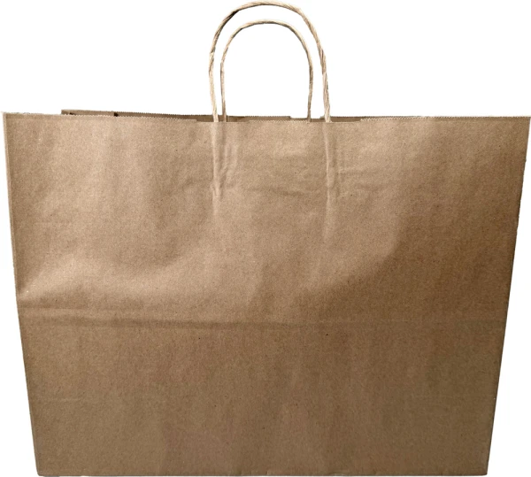16 x 6 x 12 Twist Handle Kraft Paper Shoppers Front of Back Side Front of Back Side of 16 x 6 x 12 Kraft Paper Bag wih Twist Handle