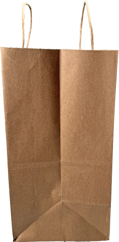 16 x 6 x 12 Twist Handle Kraft Paper Shoppers Side Gusset Side Gusset of 16 x 6 x 12 Kraft Paper Bag wih Twist Handle