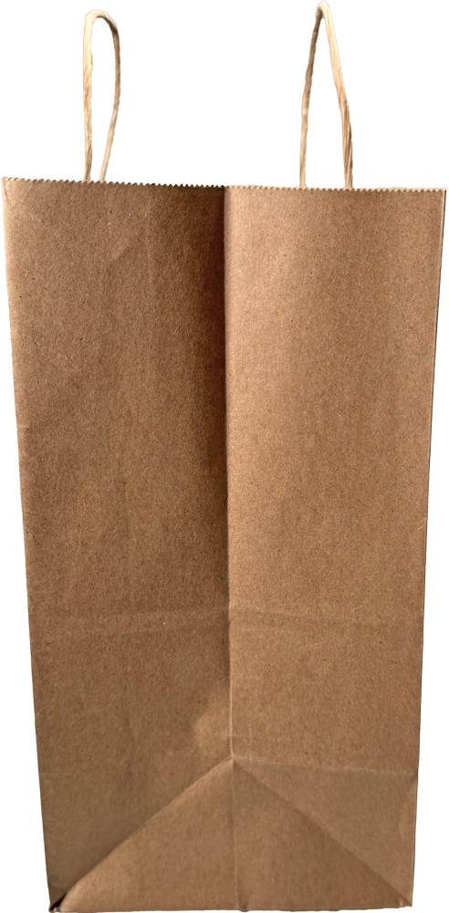 Side Gusset of 16 x 6 x 12 Kraft Paper Bag wih Twist Handle