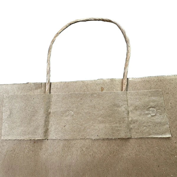 16 x 6 x 19 Twist Handle Kraft Paper Shoppers Reinforced Handle Reinforced Handle of 16 x 6 x 19 Kraft Paper Bag wih Twist Handle