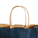 Navy Blue Color Twisted Paper Handle Natural Kraft Paper Shopper Bag