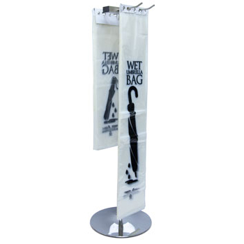 Disposable Wet Umbrella Bags on Stand