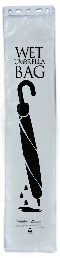 Printed 7 x 24 Clear Tall Wet Umbrella Bags